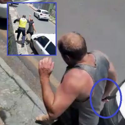 ​Homem sai no tapa com 