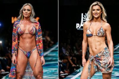 Juju Salimeni e Mirella Santos ostentam abdomens definidos em desfile