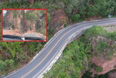 ​Sinfra vistoria rodovia MT-251 ap�s deslizamento de terra
