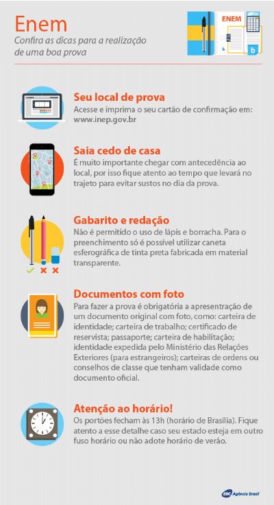 Saiba o que � obrigat�rio e o que n�o pode levar para a prova do Enem
