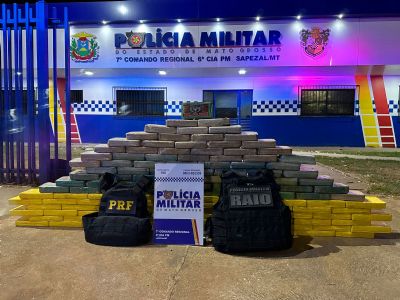 ​Pol�cia Militar e PRF apreendem 129 tabletes de entorpecentes avaliados em R$ 2,8 milh�es