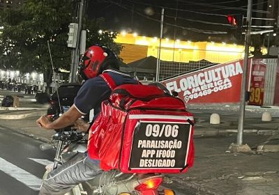Entregadores de aplicativo fazem manifesta��o nesta sexta em Cuiab�