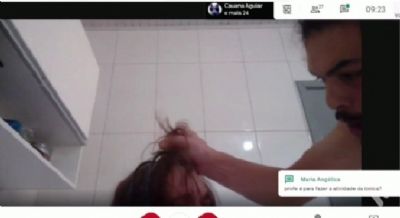 Padrasto agride garoto e c�mera de aula virtual flagra viol�ncia no RS