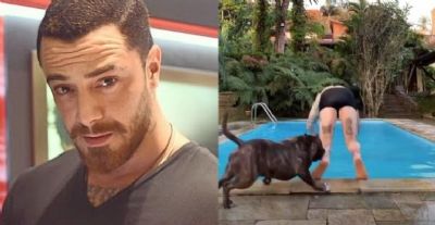 Felipe Titto precisou levar 15 pontos na perna ap�s ser mordido pelo seu cachorro