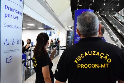 ​Procon Estadual fiscaliza atua��o de empresas a�reas no Aeroporto Marechal Rondon