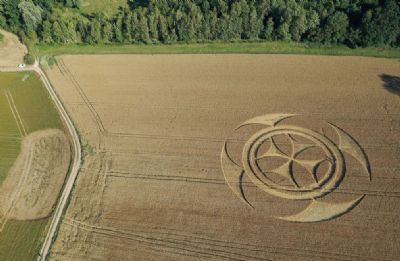 S�mbolo gigantesco em campo de trigo atrai aten��o de curiosos na Fran�a