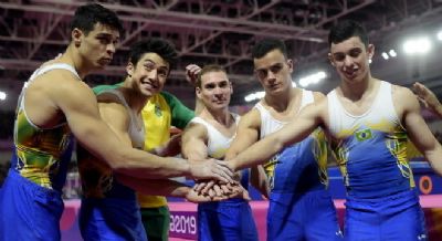 Equipe brasileira de gin�stica � ouro nos Jogos Pan-Americanos de Lima