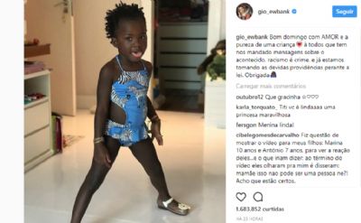 Famosos repudiam racismo sofrido por Titi Gagliasso