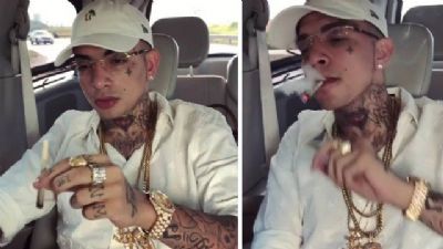 MC Guim� posta v�deo fumando cigarro suspeito e provoca 'deixe falarem'