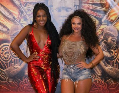 Poderosas! Viviane Ara�jo e Iza brilham em ensaio da Salgueiro