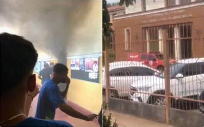 Sala da Escola Estadual Liceu Cuiabano pega fogo