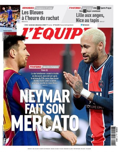 Declara��o de Neymar agita bastidores, e jornais veem Messi no PSG como sonho poss�vel