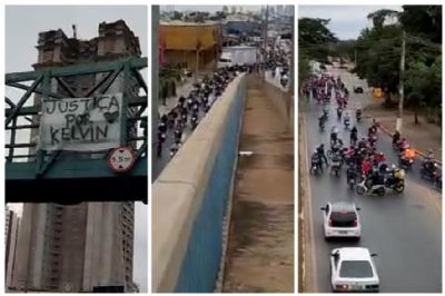 ​Motoboys pedem justi�a durante funeral de colega