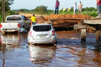 ​Chuvas causam queda de pontes e deixam comunidades ilhadas