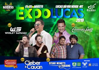 Wesley Safad�o  e Eduardo Costa fazem show na Expolucas