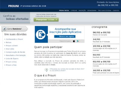 Prouni abre consulta para vagas de bolsas de estudo parciais e integrais