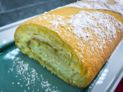 Rocambole de Cheesecake de Morango